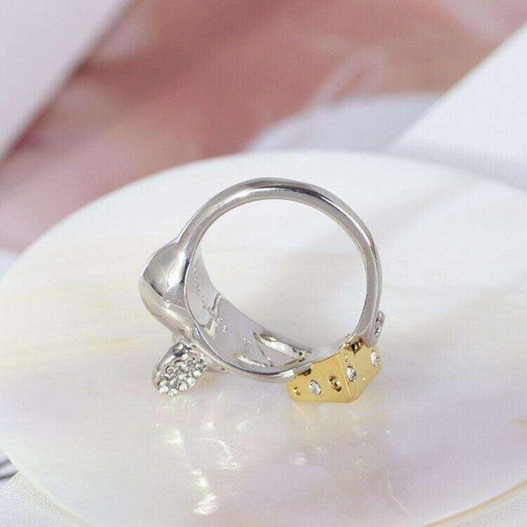 Kate Spade Mouse and Cheese Silver Crystal Ring - Picture 2 of 7